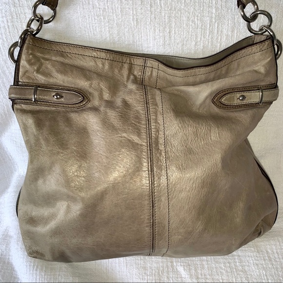 SOLD - COACH Collette Elevated Leather Hobo Bag in Grey - Picture 3 of 8